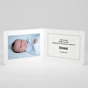 Faire-part de naissance Black & white*Faire-part Elégant Online