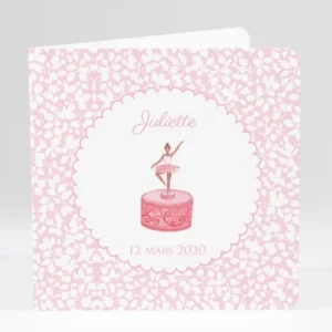 Faire-part de naissance Boite a musique danseuse*Faire-part Elégant Clearance