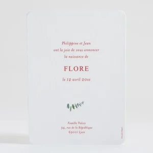 Faire-part de naissance Bouquet delicat*Faire-part Elégant New