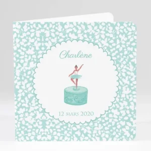 Faire-part de naissance Boite a musique danseuse*Faire-part Elégant Clearance