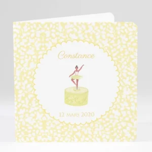 Faire-part de naissance Boite a musique danseuse*Faire-part Elégant Clearance
