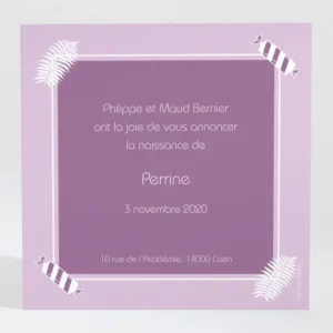 Faire-part de naissance Bonbons et feuilles*Faire-part Elégant Discount