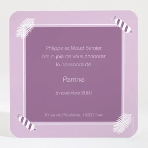 Faire-part de naissance Bonbons et feuilles*Faire-part Elégant Discount