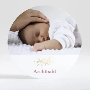 Faire-part de naissance Brindille doree rond*Faire-part Elégant New