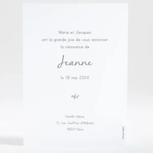 Faire-part de naissance Brindille doree*Faire-part Elégant New