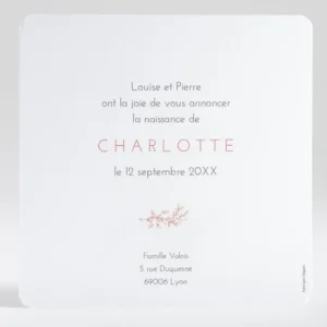 Faire-part de naissance Branche en or photo*Faire-part Elégant Discount