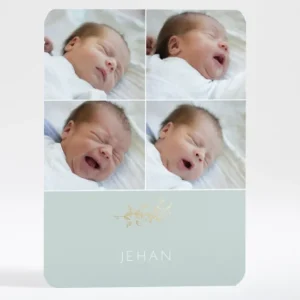 Faire-part de naissance Brindille doree 4 photos*Faire-part Elégant New