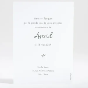 Faire-part de naissance Brindille doree*Faire-part Elégant New