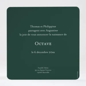 Faire-part de naissance Branche de pin*Faire-part Elégant Best