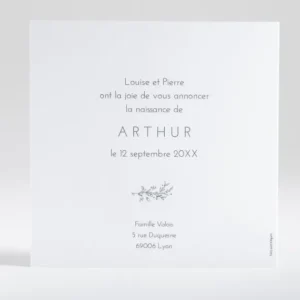 Faire-part de naissance Branche en or photo*Faire-part Elégant Discount