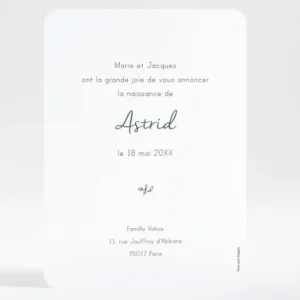 Faire-part de naissance Brindille doree*Faire-part Elégant New
