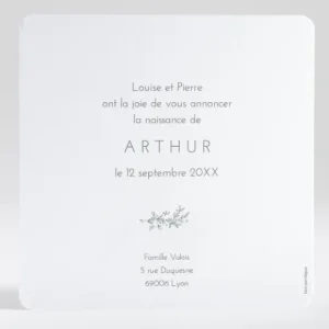 Faire-part de naissance Branche en or photo*Faire-part Elégant Discount