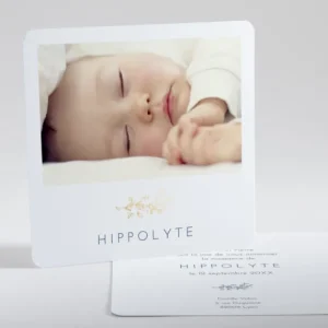 Faire-part de naissance Branche en or photo*Faire-part Elégant Discount