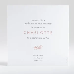 Faire-part de naissance Branche en or photo*Faire-part Elégant Discount