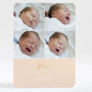 Faire-part de naissance Brindille doree 4 photos*Faire-part Elégant New