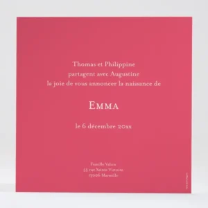 Faire-part de naissance Branche de pin*Faire-part Elégant Best