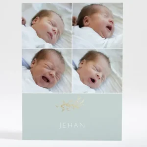 Faire-part de naissance Brindille doree 4 photos*Faire-part Elégant New