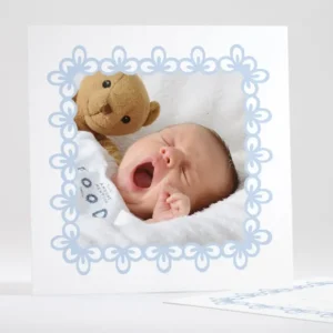 Faire-part de naissance Cadre photo fleuri*Faire-part Elégant Best