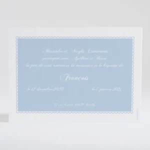 Faire-part de naissance Cadre perle chic*Faire-part Elégant Best
