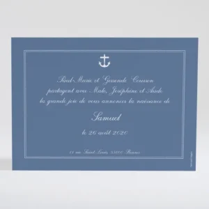 Faire-part de naissance Cascade d'ancres marines*Faire-part Elégant New