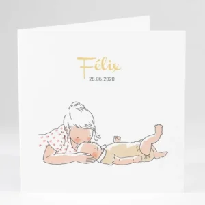 Faire-part de naissance Calin frangine*Faire-part Elégant Online