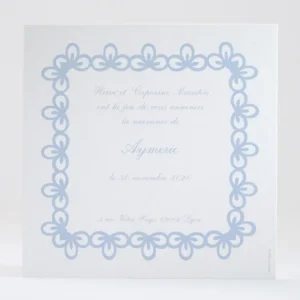 Faire-part de naissance Cadre photo fleuri*Faire-part Elégant Best