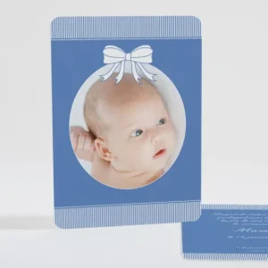 Faire-part de naissance Cadre photo noeud elegant*Faire-part Elégant Clearance