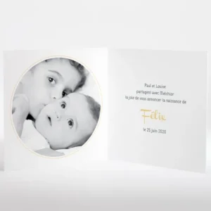 Faire-part de naissance Calin frangine*Faire-part Elégant Online