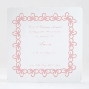 Faire-part de naissance Cadre photo fleuri*Faire-part Elégant Best