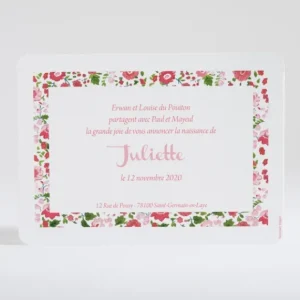 Faire-part de naissance Cadre liberty*Faire-part Elégant Outlet