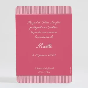 Faire-part de naissance Cadre photo noeud elegant*Faire-part Elégant Clearance