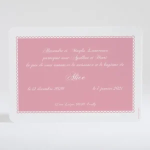 Faire-part de naissance Cadre perle chic*Faire-part Elégant Best