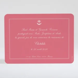 Faire-part de naissance Cascade d'ancres marines*Faire-part Elégant New
