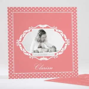 Faire-part de naissance Cadre arabesque*Faire-part Elégant New