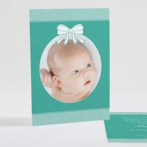 Faire-part de naissance Cadre photo noeud elegant*Faire-part Elégant Clearance