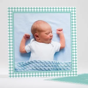 Faire-part de naissance Cadre losanges*Faire-part Elégant Discount