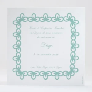 Faire-part de naissance Cadre photo fleuri*Faire-part Elégant Best