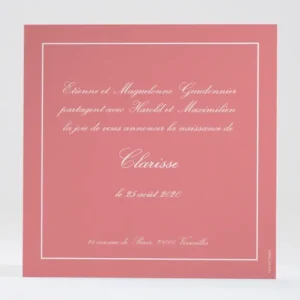 Faire-part de naissance Cadre arabesque*Faire-part Elégant New