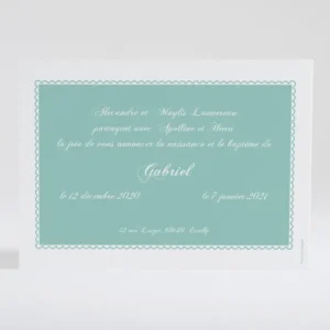 Faire-part de naissance Cadre perle chic*Faire-part Elégant Best