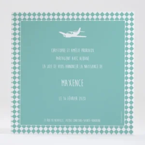 Faire-part de naissance Cadre losanges*Faire-part Elégant Discount