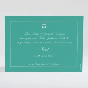 Faire-part de naissance Cascade d'ancres marines*Faire-part Elégant New