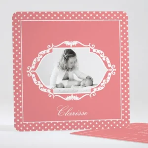 Faire-part de naissance Cadre arabesque*Faire-part Elégant New