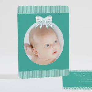 Faire-part de naissance Cadre photo noeud elegant*Faire-part Elégant Clearance