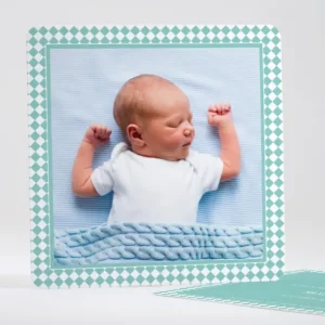 Faire-part de naissance Cadre losanges*Faire-part Elégant Discount