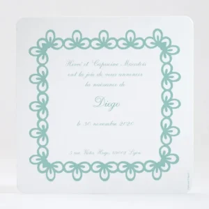 Faire-part de naissance Cadre photo fleuri*Faire-part Elégant Best