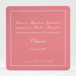 Faire-part de naissance Cadre arabesque*Faire-part Elégant New