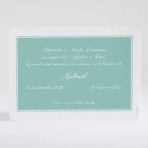 Faire-part de naissance Cadre perle chic*Faire-part Elégant Best