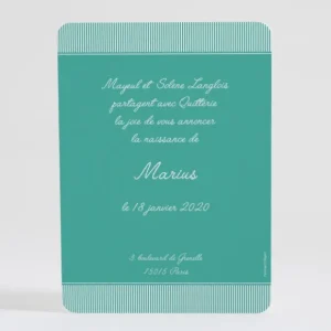 Faire-part de naissance Cadre photo noeud elegant*Faire-part Elégant Clearance