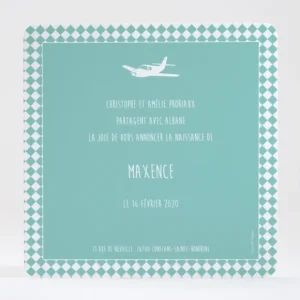 Faire-part de naissance Cadre losanges*Faire-part Elégant Discount
