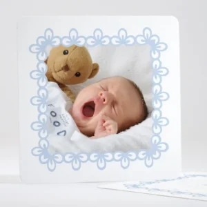 Faire-part de naissance Cadre photo fleuri*Faire-part Elégant Best